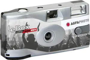 Film Camera AgfaPhoto LeBox Black/White 36 Exposure - Disposable 35mm Camera with Fixed Focus