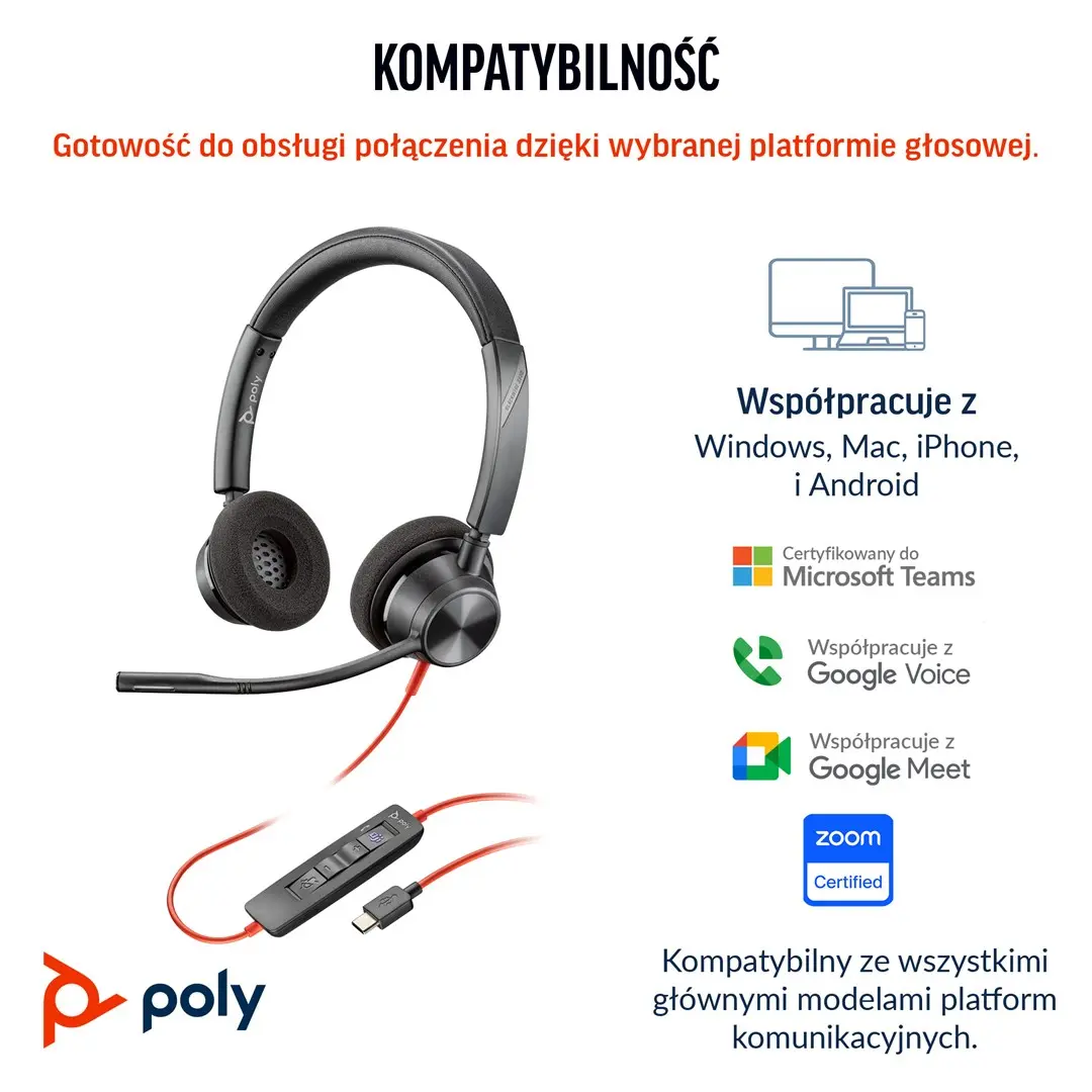 Наушники POLY Blackwire 3320 Stereo USB-C Photo 5