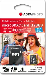 MicroSDXC memory card AgfaPhoto 128GB UHS-I Class 10 U1 V10