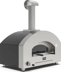 Picas krāsns Alfa Forni Futuro 2 Pizze Hybrid Silver Black — hibrīda uz 2 picām, āra lietošanai