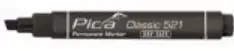 Перманентный маркер PICA MARKER 521/46 — чёрный, клиновидный наконечник 2–6 мм