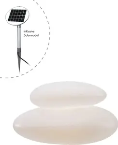 Outdoor Decorative Solar Light 8seasons Shining Stone XL 32380S — solar-powered garden accent