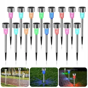 Solar Garden Spike Lamp NewGarden LUMGRT039NXSLNW — set of 4 black