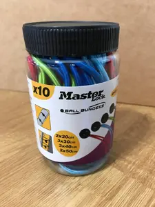 Bungee cords MASTERLOCK 3258EURDA, 10-pack with plastic ball ends