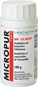 Water purification powder Katadyn Micropur Forte MF 10000P, 100 g, disinfectant for drinking water