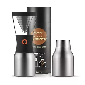 Кофеварка для холодного заваривания Asobu Cold Brew KB900 Silver, нержавеющая сталь и медь