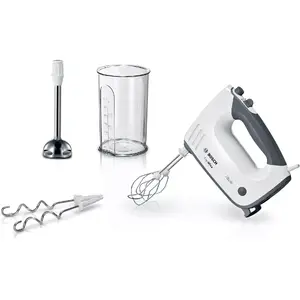 Ручной миксер Bosch MFQ37470 — 750 Вт, 5 скоростей, турбо, аксессуары из нержавеющей стали, шнур 1.3 м