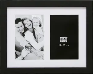 Gallery frame Deknudt S66KA2 for 2x 10×15 photos, wood black with passepartout