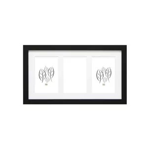 Multi picture frame Deknudt S66KA3 Black MDF Glass Wood 400x230mm