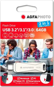 USB flash drive AgfaPhoto 64GB USB 3.0 Type-C 10543N, 64 GB, USB 3.0, Type-C