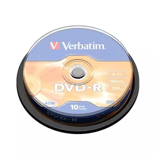 Диск DVD-R VERBATIM 4.7 GB 16x 120 мм Matt Silver — упаковка 10 шт. (Spindle)