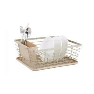 Dish drainer KingHoff KH 1838, steel-plastic construction, beige
