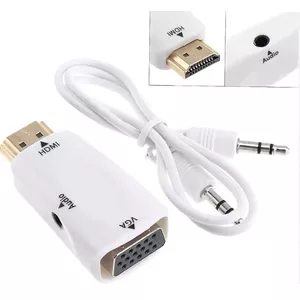 HDMI to VGA video signal converter Fusion Accessories FUSHDVGAWHH White with audio support