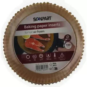 Пергамент SCANPART 2910070003 — одноразовые антипригарные вкладыши Ø20 см, 100 шт. для аэрогрилей