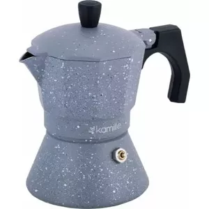 Stovetop Moka Pot Kamille 3-cup (model 2516GR) — stovetop espresso maker, aluminum 3 cups