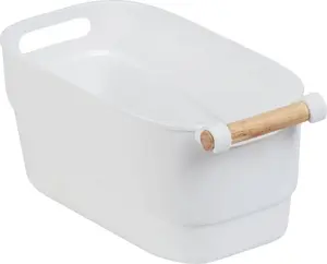 Plastic container WENKO 18 x 15.5 x 33.5 cm with wooden handle