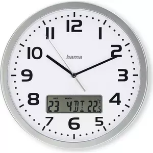 Настенные/настольные часы Hama 00185878 Аналоговые Круглые Серебристые Белые 30 см