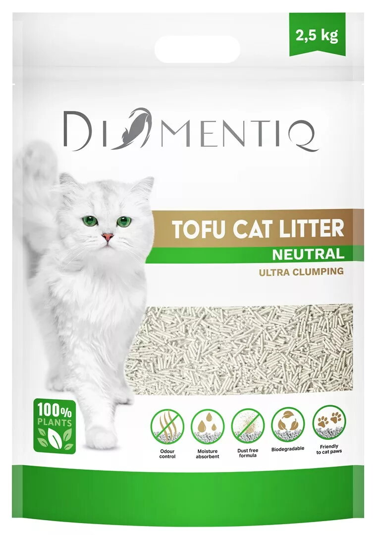 Picture of DIAMENTIQ Neutral Ultra clumping tofu cat litter 2.5 kg | AiO.lv