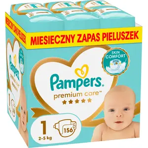 Подгузники Pampers Premium Care Размер 1 (2–5 кг), 156 шт — для новорождённых, защита кожи