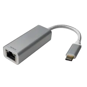 Deltaco USBC-GIGA6 интерфейсная карта RJ-45 USB Type-C Мужской Серый