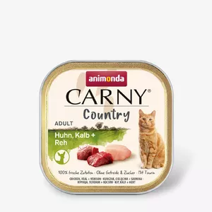 Влажный корм для кошек animonda Carny Chicken Veal Venison Country 100 г — для взрослых, без злаков, без глютена