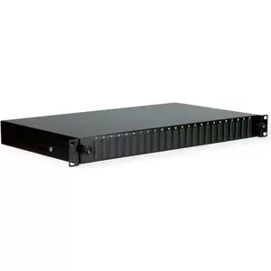19" splice box VALUE 21.99.0649 — 1U, 24× SC-DX LC-Quad, black