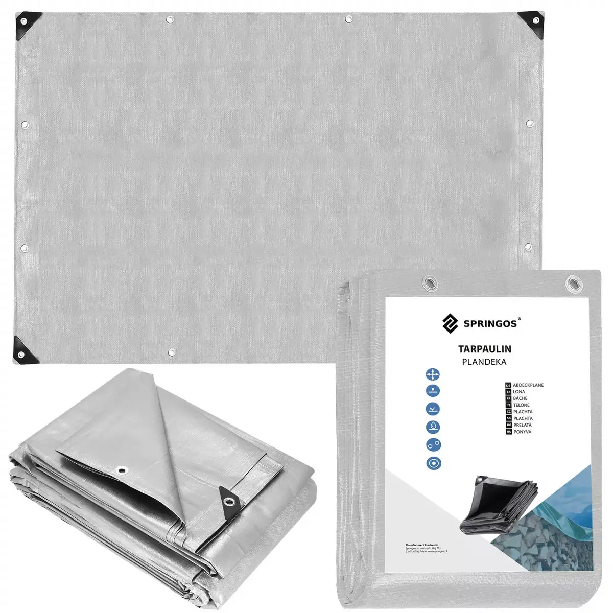 Tarpaulin Springos GA2150 2x3 m 210 g/m² Photo 3