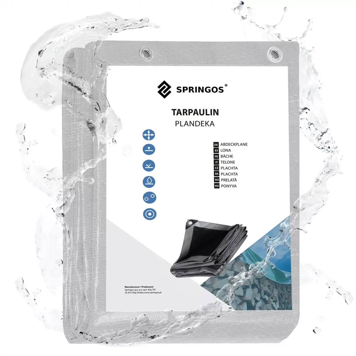Tarpaulin Springos GA2150 2x3 m 210 g/m² Photo 9