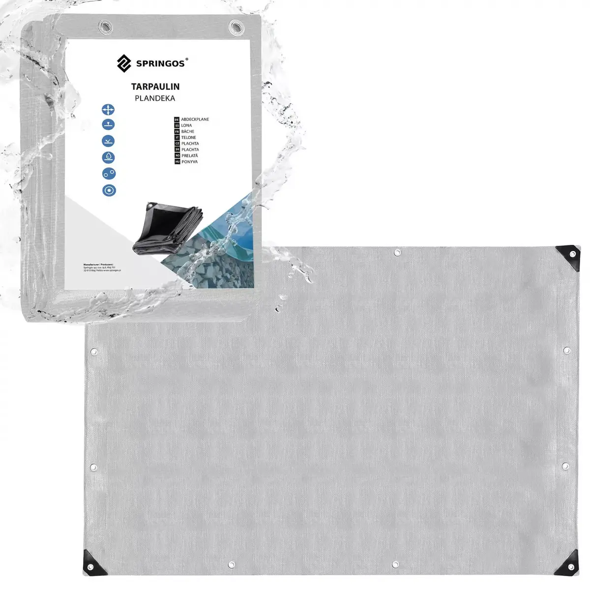 Tarpaulin Springos GA2150 2x3 m 210 g/m² Photo 10
