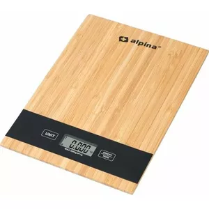 Kitchen scale ALPINA bamboo — compact mechanical/analog countertop scale, bamboo housing