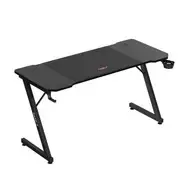 Ergonomic gaming desk huzaro Hero 3.3 Black — straight rectangular top 1400x600 mm, 740 mm height, 15 mm tabletop