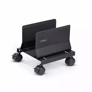 Computer Tower Cart StarTech CPUMOBILESTND — mobile CPU caddy, adjustable 132–220 mm, 21 kg capacity, black