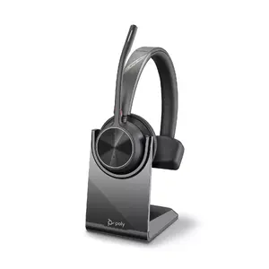 HP POLY Voyager 4310 UC bezvadu uz galvas nēsājama austiņa — Bluetooth, USB Type-C, 50 m darbības rādiuss, 122 g, melna