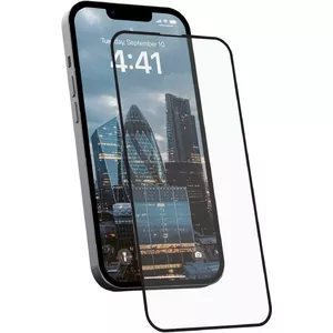 Screen protector Urban Armor Gear UAG for iPhone 15 — clear, bulk pack, black trim