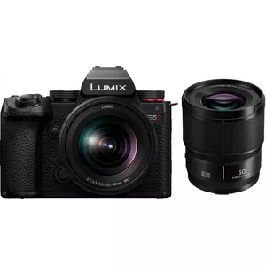 Mirrorless camera Panasonic Lumix DC-S5 II with 20–60mm kit lens and 50mm prime