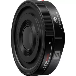 Objektīvs Panasonic Lumix S 26mm f/8 Pancake MF — plata leņķa fiksēts, manuālā fokusēšana, kompakts