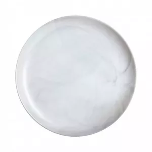 Luminarc DIWALI MARBLE PLATE 25 cm – tempered opal glass dinner plate, microwave and dishwasher safe, thermal shock resistant