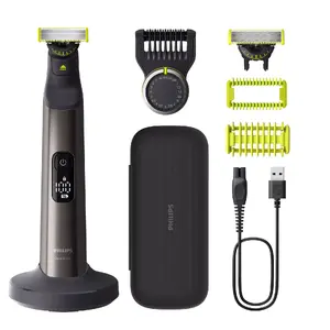 Electric trimmer Philips OneBlade Pro 360 QP6652/61 — 20 length steps, 0.4 mm–10 mm, LED display, Lithium‑Ion, Wet & Dry, Chrome