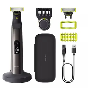 Philips OneBlade Pro 360 QP6652/61 sejas un ķermeņa trimmeris ar mitru un sausu skūšanu, LED displeju, 20 garuma iestatījumiem no 0.4 mm līdz 10 mm un 120 minūšu akumulatora darbības laiku