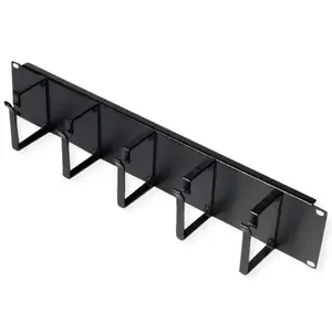 Patch panel ROLINE 19-inch 2U, cable duct 85x60mm, steel housing, black