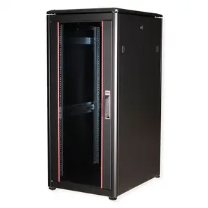 ROLINE 19-inch Network Cabinet Pro 26U, freestanding rack 26U, 600x800 mm, glass front door, IP20, black