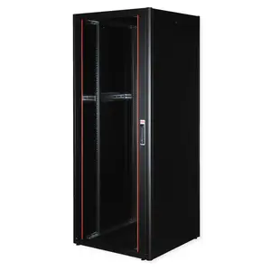 19-inch network cabinet ROLINE Basic 42U, freestanding rack 800x800 mm, glass door, black, 600 kg, IP20