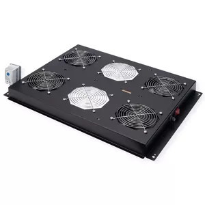 Cooling fan ROLINE 19-inch roof-mounted unit 4 fans Thermostat black