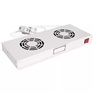 Cooling fan ROLINE 19-inch roof fan unit 2 fans Thermostat grey