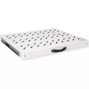 Rack shelf ROLINE 26.21.0275 — 1U pull-out 25 kg, 35 cm depth, gray