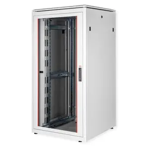 ROLINE 19-inch network cabinet Pro 32U 800x800 mm freestanding rack, glass door, grey, 600 kg, IP20