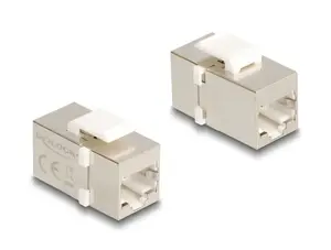 Модуль Keystone DELOCK 90637 — плоский RJ-45, серебристо‑белый, 16.1×29.9×20.7 мм