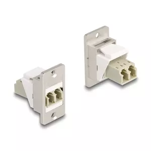 Network Cable DeLOCK Panel Mount Keystone Module Optical Fiber LC Duplex Female to Female Conical Beige Silver White