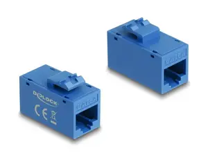 Кейстоун-модуль DELOCK 90642 — плоский вставной RJ-45, синий, 16.2×30×20.5 мм