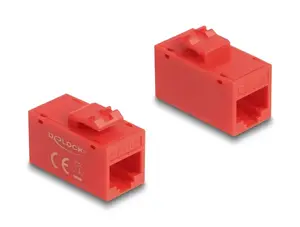 Keystone module DELOCK 90641, flat construction, RJ-45 connector, red